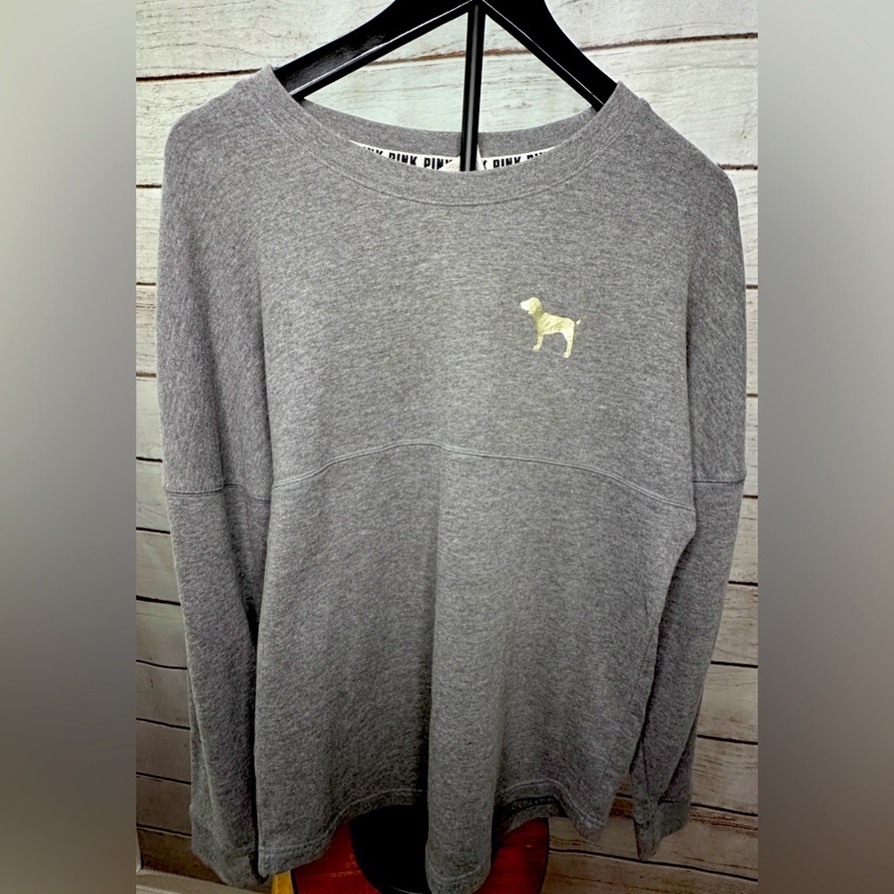 PINK Victoria's Secret Gray Top, Trendy Women’s Top, Lightweight Sweater, Chic